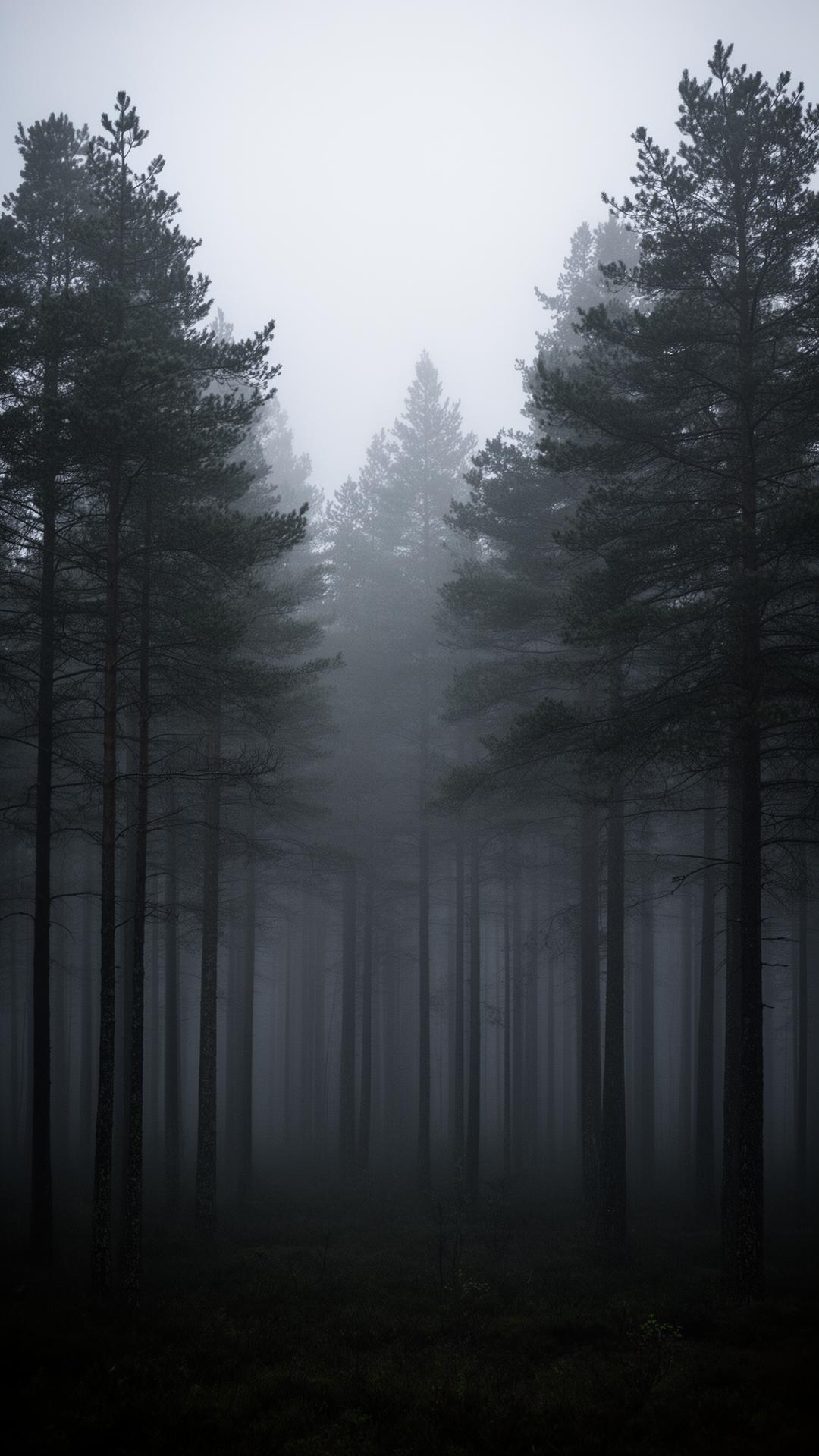 Misty Swedish forest